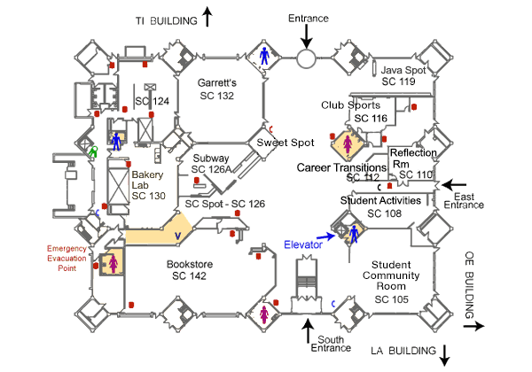 Student Center Building first floor map