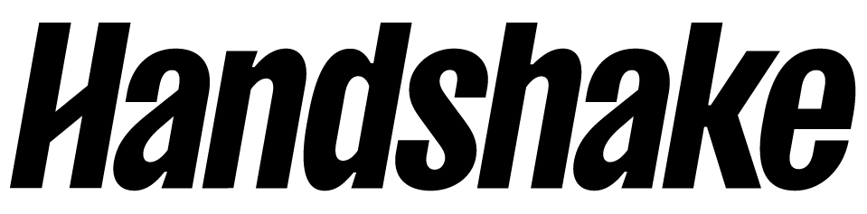 handshake logo in black