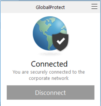 GlobalProtect Connected screen