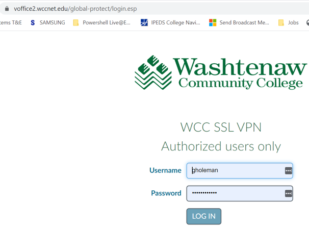 Provide WCC NetID and password