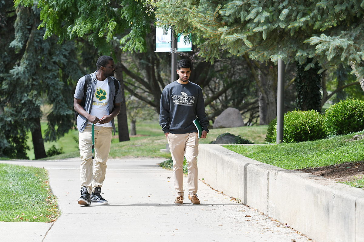 Students walking on WCC campus