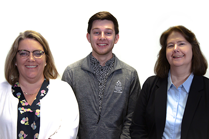 The WCC Online Learning team of (from left) Patricia Campbell, Sean Thomas and Nancy Collison won a 2019 Blackboard Catalyst Award.