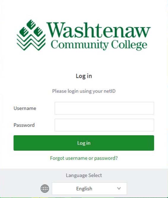 log in screenshot